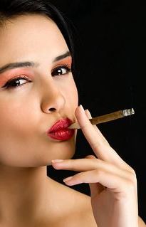 Picture of woman smoking a cigar